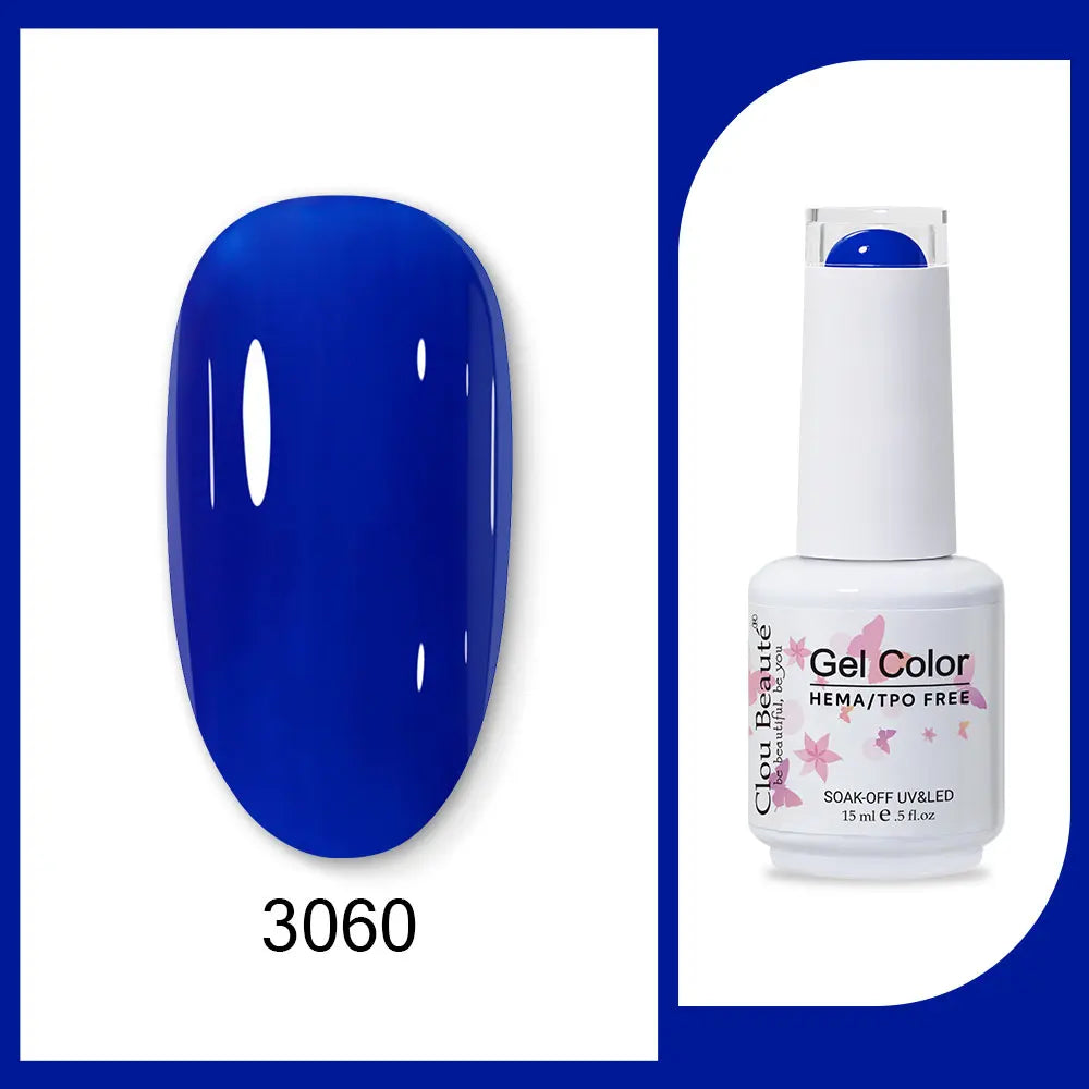 Clou Beaute Gel Color Hema TPO Free 15ml Gel Nail Varnish Soak Off UV Gel Polish Nail Art Manicure Lacquer Nail Art Jelly Gel
