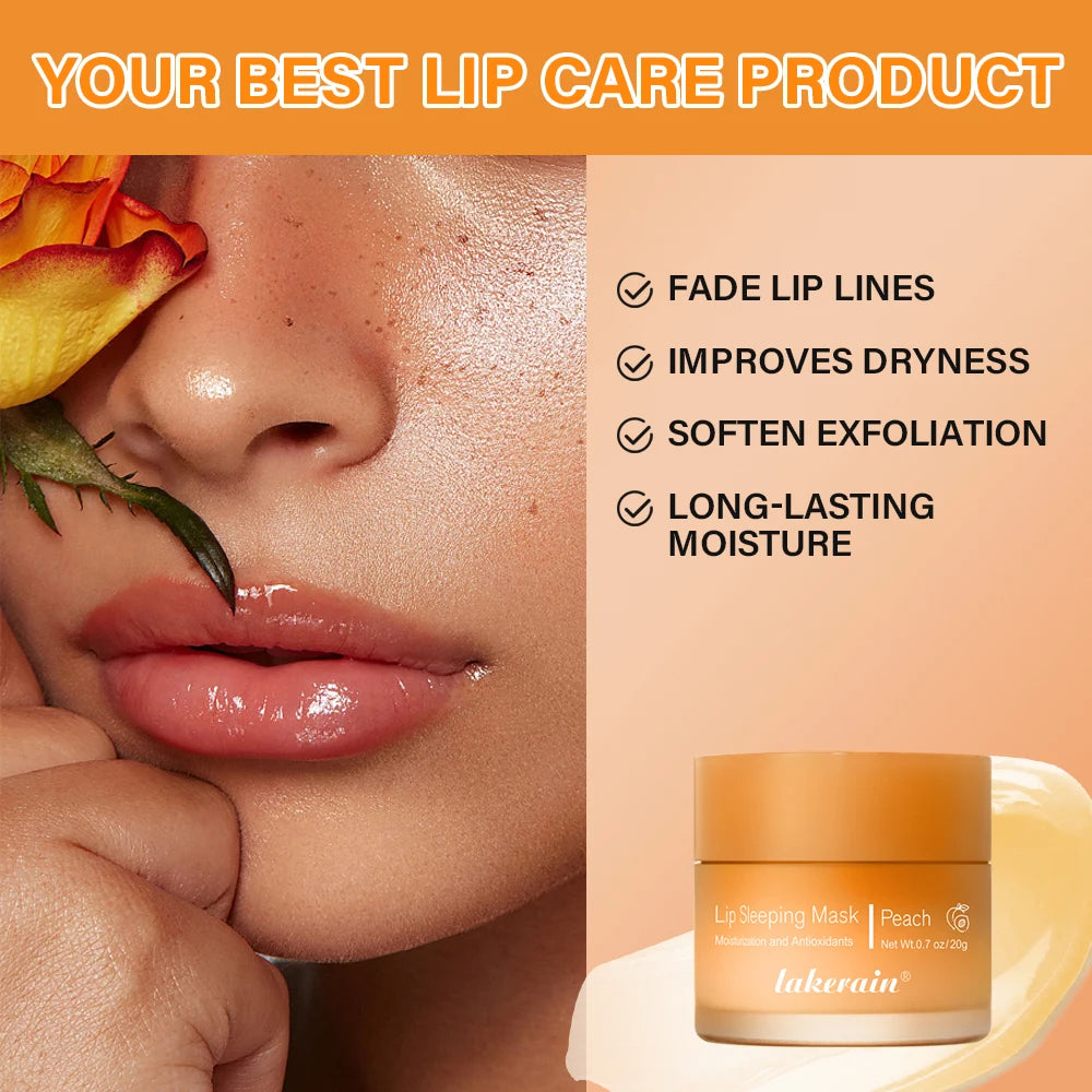 Hydrating Glowing Lip Balm Overnight Lip Mask Moisturizing Repair Cracked Lips Soften Fine Lines Mild Exfoliating Clear Dead Ski