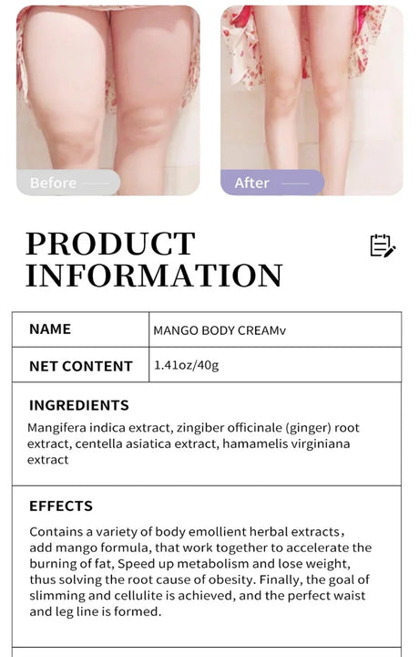 Fast Slimming Cream Weight Loss Remove Cellulite Sculpting Fat Burning Massage Firming Lifting Quickly Niacinamide Body Care 40g