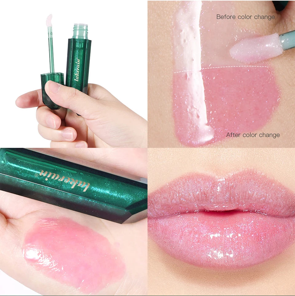 PH Adaptive Color Lip Oil Instant Glass Shine Plumping Finish Iridescent Shine Lip Oil Long-lasting Hydration Smooth Lip Care