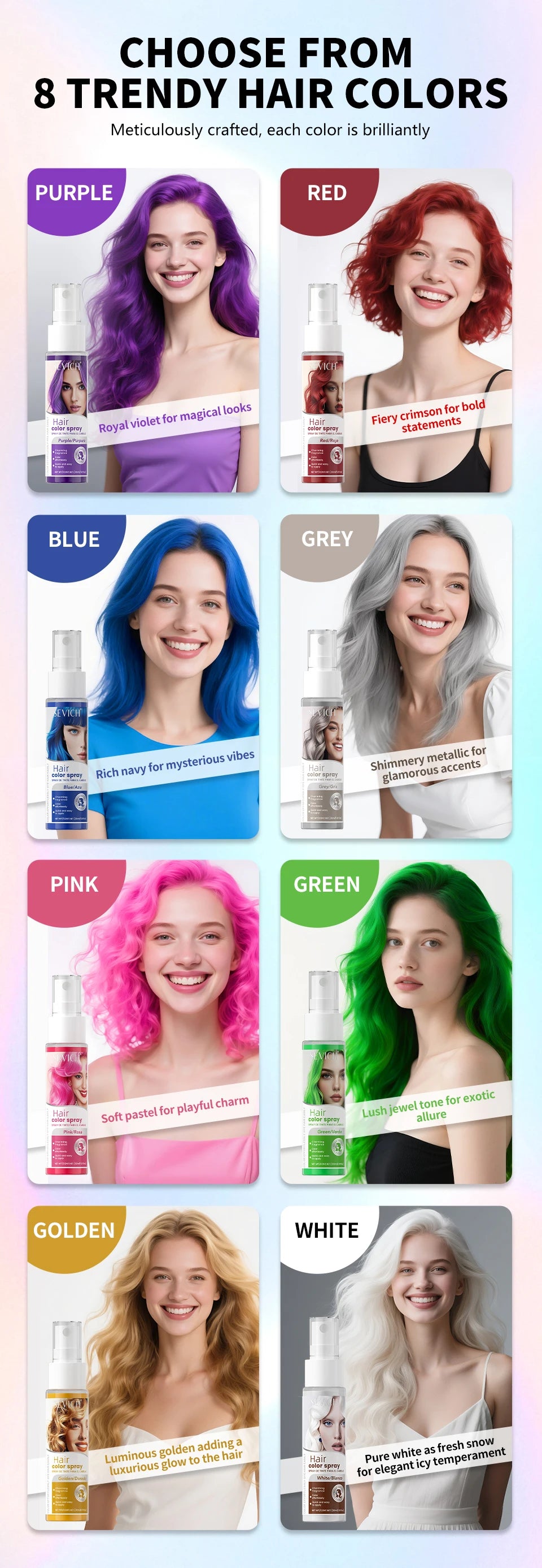 Temporary Hair Color Spray One-Time Hair Dyeing Instant Hair Salon Multi Color Hair Dye Makeup Chalk Washable DIY Party Styling