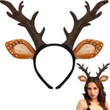 1PC Reindeer Hair Hoop for Adults & Kids, Cute Antler & Ear Costume Accessory - Suitable for Christmas & Autumn/Winter