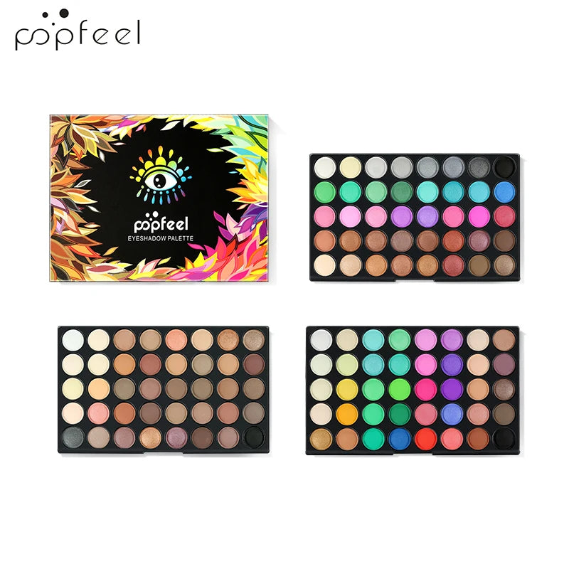 POPFEEL 120-Color 3-in-1 Eyeshadow Palette - Professional Multi-Color Eyeshadow Collection with Matte and Shimmer Shades.