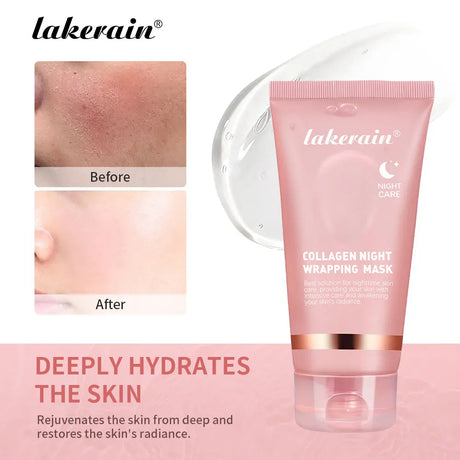 Collagen Overnight Wrapping Peel Off Facial Mask Moisturizing Reduce Fines Lines Dryness Hydration Brightening Korean Skin Care