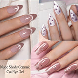 PUENTE 7.5ML Nude Shade Moonlight Cat Magnetic Gel Nail Polish Ultra-Bright Cat Eye Soak Off UV Semi-Permanent Varnish Manicure
