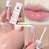Peach Milk Lip Oil, Bee Lip Balm, Moisturizing Lip Balm, Soothing and Hydrating Lip Oil, Easily Repairs Dry, Cracked Lips