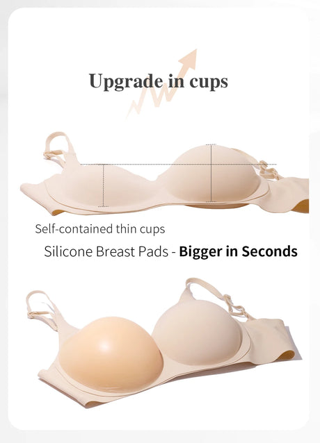 LERVANLA Silicone Breasts Pads Forms Pads Chest Women's Fake Boobs Enhancement Magnify Underwear 2-in-1Breast Becomes Big
