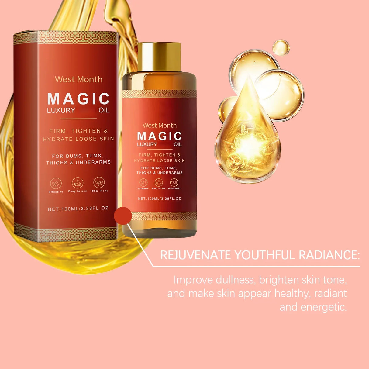 Firming Body Oil Moisturizing Skin Improve Dry Tighten Skin Barrier Repair Care Relax Body Massage Lifting Tighten Repair Smooth