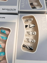 48 Pieces/96 Pieces Random Styles Press On Nails, Mixed False Nails With Various Fashion Shapes Random Delivery, Suitable For Women And Nail Art, Glamorous Painted False Nails, Must-Have For Manicure