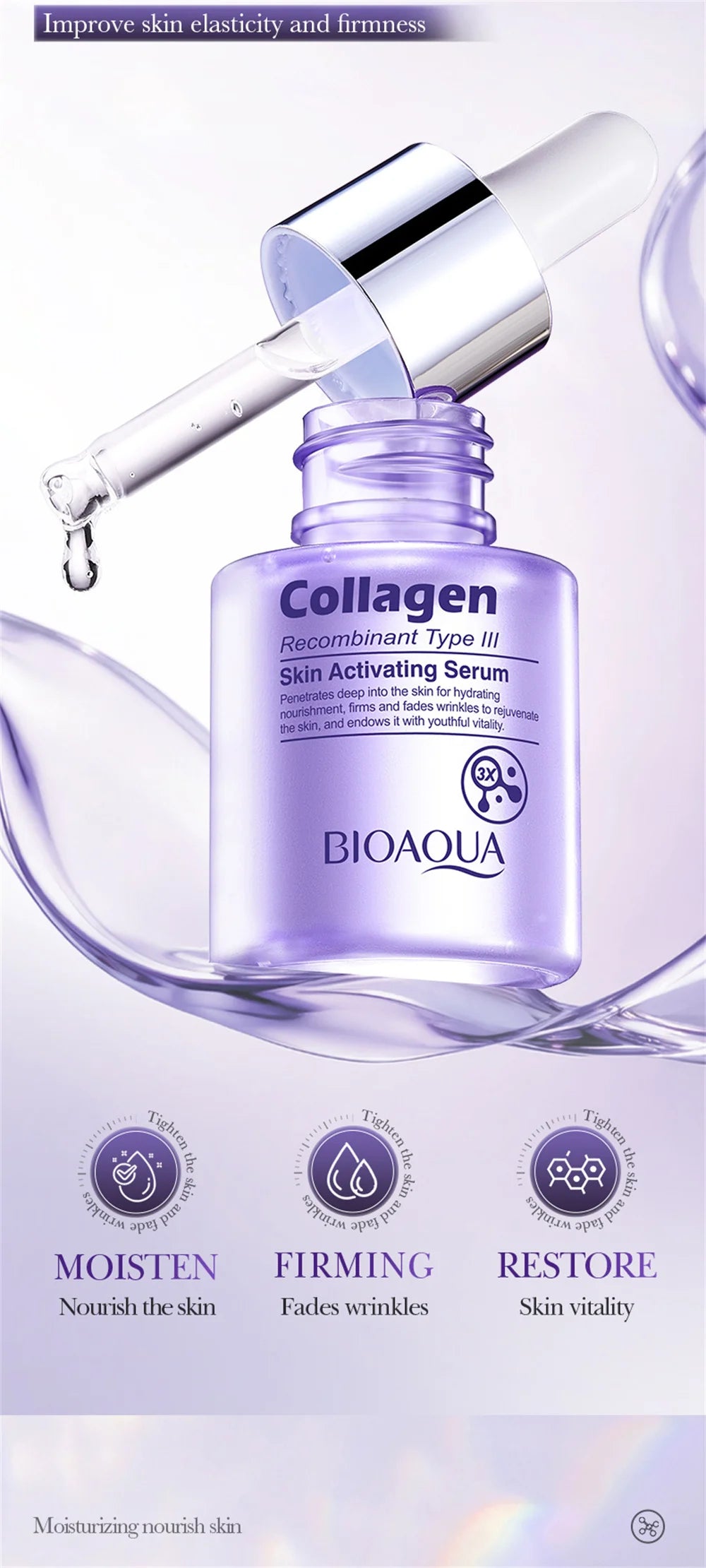 Instant Wrinkle Remover Face Serum Lifting Firming Fade Fine Lines Anti-aging Essence Whitening Brighten Nourish Skin Care