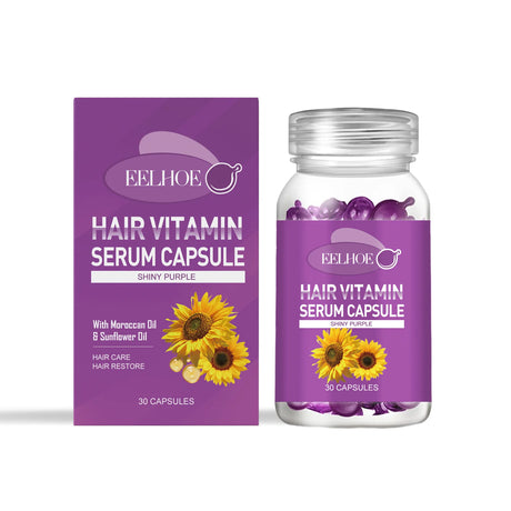 EELHOE Vitamin E in Oil for Hair Loss Prevention Strengthening Hair Roots Moroccan Argan Oil Smooth Regrowth Hair Oil Capsules