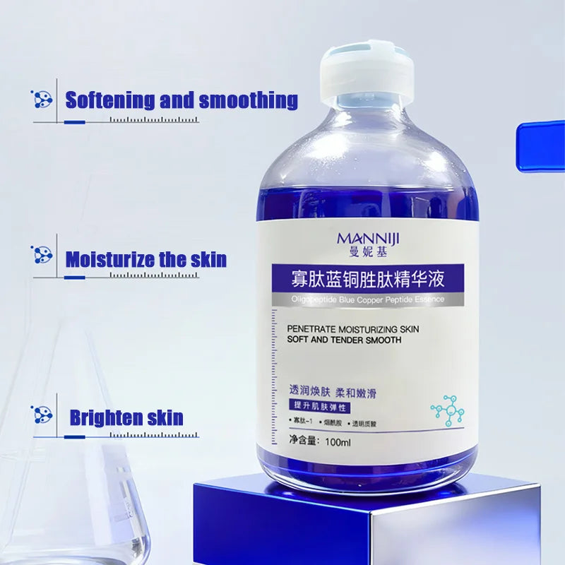 100ml blue copper peptide anti wrinkle essence - powerful concentrated liquid, creating fresh skin, non oily, fast tightening an