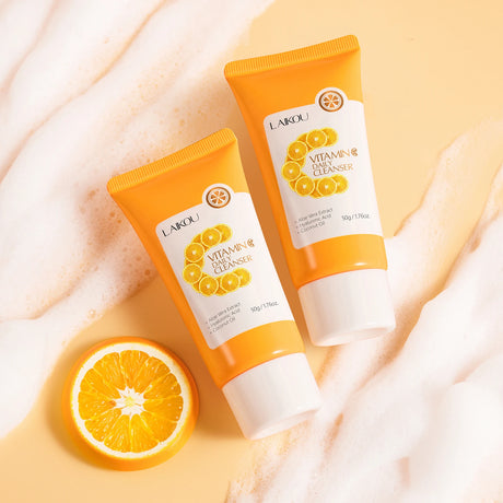 LAIKOU Vitamin C Daily Cleanser Brightening Face Wash Deep Cleansing Moisturizing Skin Tone Even Treatment
