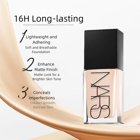 NARS Square Bottle Natural Radiant Longwear Foundation - Multi-Recovery Complex, Hydrating Antioxidant, L0/L2/L2.5 Shades 30ml