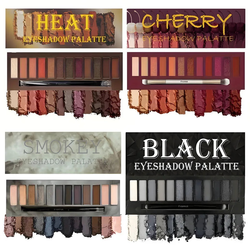12 Color Matte Eyeshadow Plate Eye Makeup Waterproof Durable Sequins Metal Earth Color Natural Eye Shadow Makeup