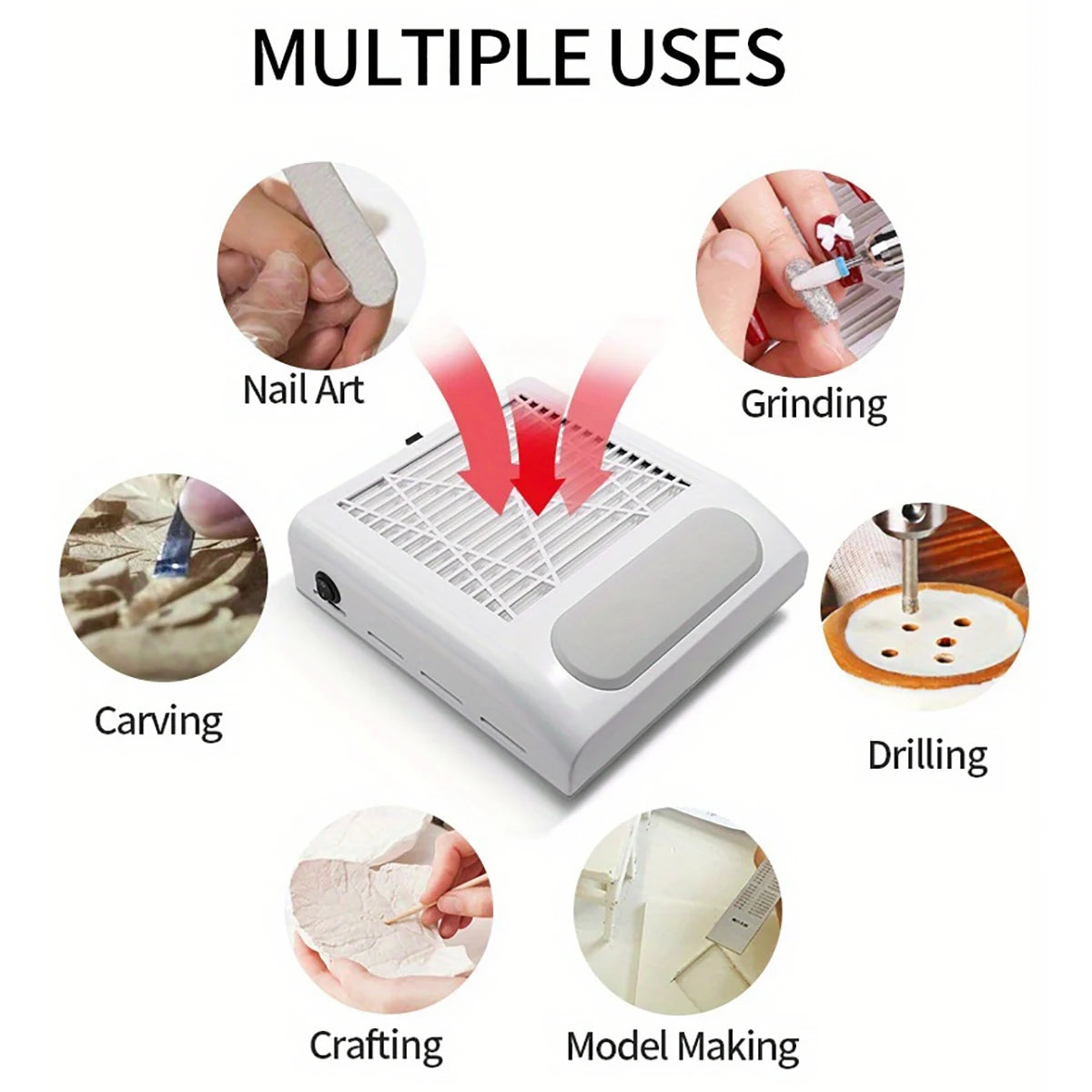 Nail Dust Collector Manicure Machine Tools Strong Power Nail Vacuum Cleaner With Remove Filter Nail Extractor Fan Nail Art Tool