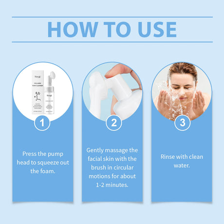 Collagen Facial Cleanser Mousse Deep Cleansing Skincare Controls Oil Moisturizing Firming Face Wash Foam Cleanser Skin Care