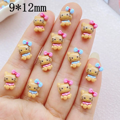 50Pcs Cute Mini Cartoon Cat Nail Art Resin Designer Charms DIY Craft For Nail 3D Decorations Jewelry