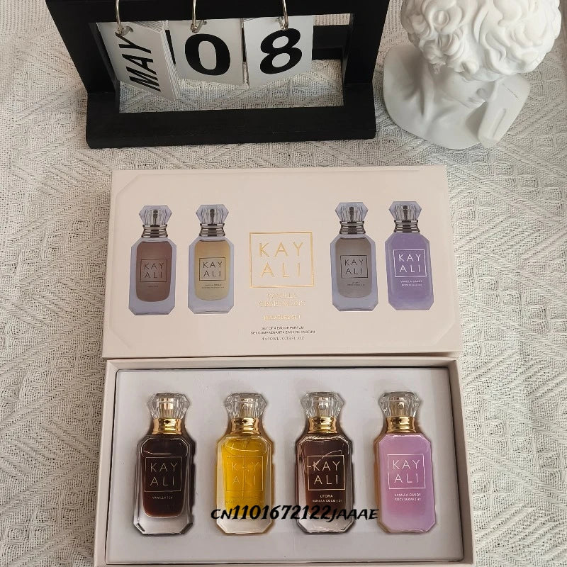 4*10ml KAYALI Unisex Perfume Set Long Lasting Fresh Mild Elegant Floral Fruity Musk Natural Fragrance Four Scents Vanilla Royale