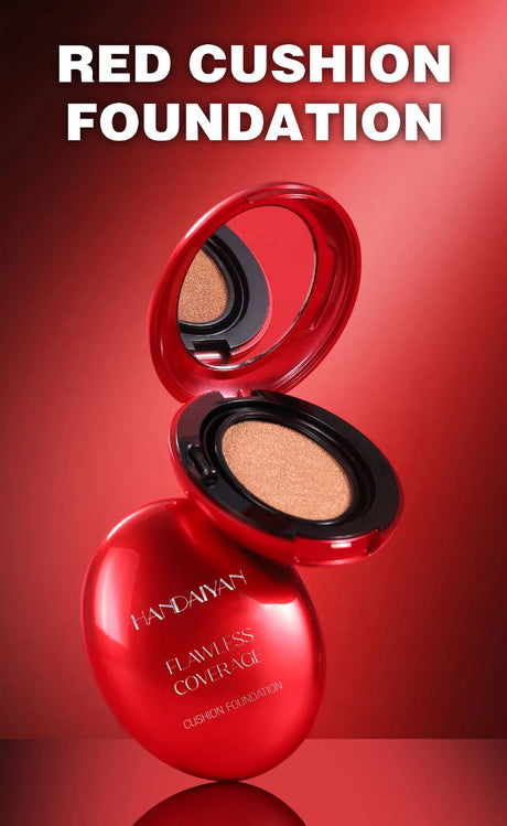 Long Wear Air Cushion Foundation Natural Finish Whitening Concealer Oil Free Makeup Base for Women Lightweight Cover