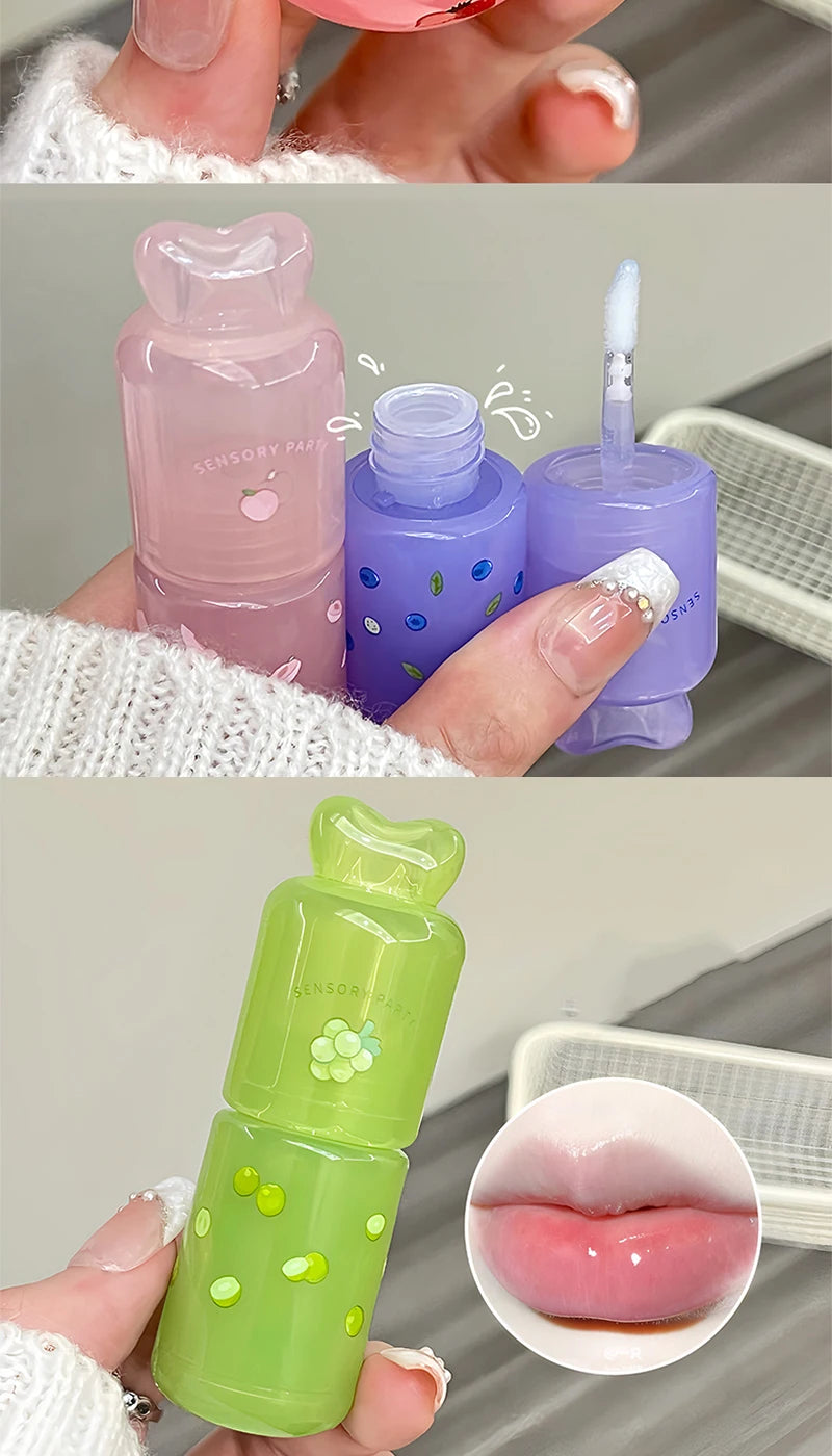 SENSORY PARTY Hydrating & Brightening Lip Mask - Deep Moisture, Lip Wrinkle Reduction, 24-Hour Hydration Lip Oil