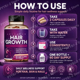 Daily Hair Supplement for Women Contain Biotin Collagen & Zinc Capsules Hair Skin and Nail Nutrition Support 60-Day Supply