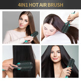 4-in-1 Hot Air Brush Hair Dryer Set | Curling, Straightening, Drying & Styling Tool with Rotating Ceramic Brush | Volumizer Blow Dryer Brush for Women | Ideal Birthday & Christmas Gift for Her | Salon-Style Results at Home