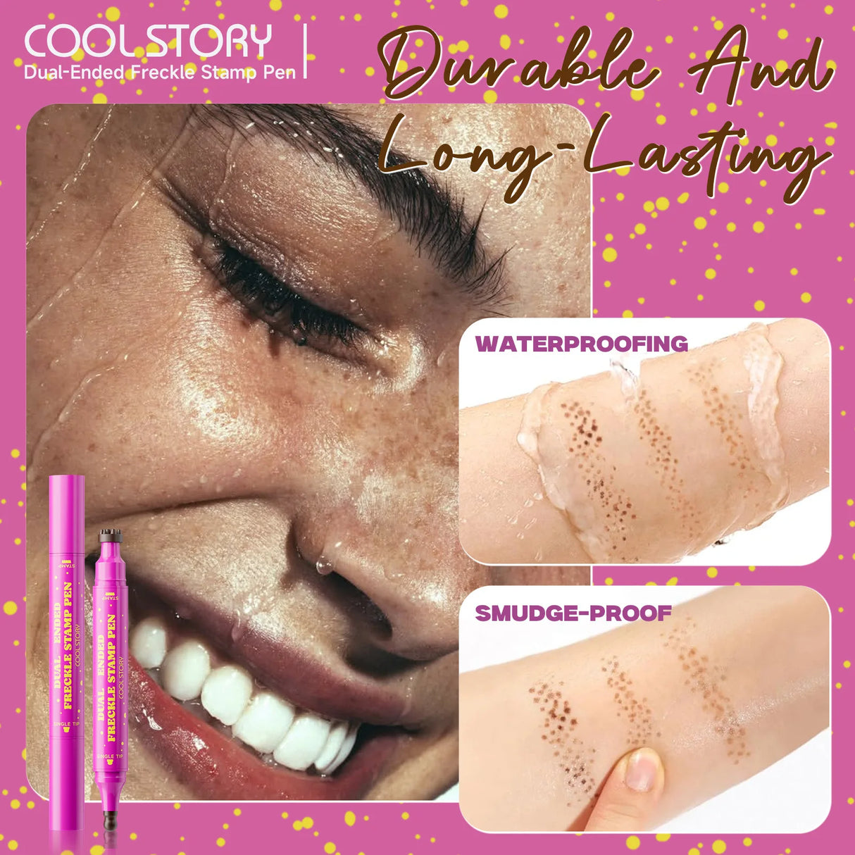 Double Eyeliner Freckles Pen All-in-One Natural Waterproof Lasting Seal Spot Pen Natural Simulation