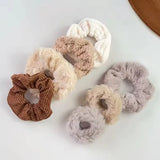 7 Pcs/Set Women Hair Scrunchies Set Plush Solid Hair Band for Girls Ponytail Holder Rubber Bands Hair Ties Hair Accessories