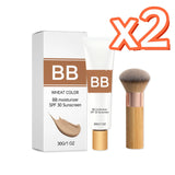 Tinted BB Cream Sunscreen SPF 30++ Full Coverage Invisible Pores Acne Brightening Nude Makeup Waterproof Facial Foundation Kit