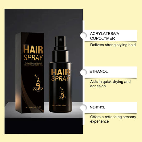 Hair Styling Spray Strong Hold Enhance Luster Non-greasy Quick-Dry Moisturizing Thickening Volumizing Natural Hair Holding Mist