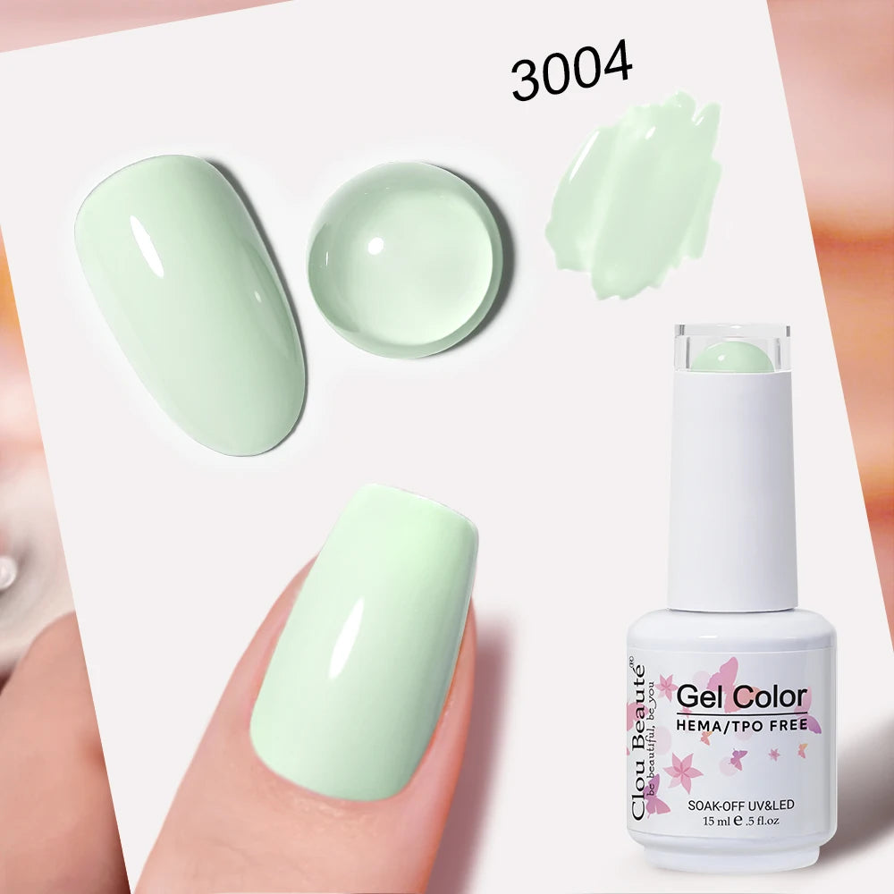 Clou Beaute Grey Color Nail Gel Polish Full Coverage Nail Polish Dark Red Gel Lacquer Varnish Vernis Semi Permanent Nail Art