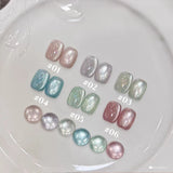 1-6PCS 12ML Human Fantasy Cat Eye Gel Nail Polish Ice Clear High-end Glass Bead Semi-permanent Gel Nail Polish Nail Art Supplies