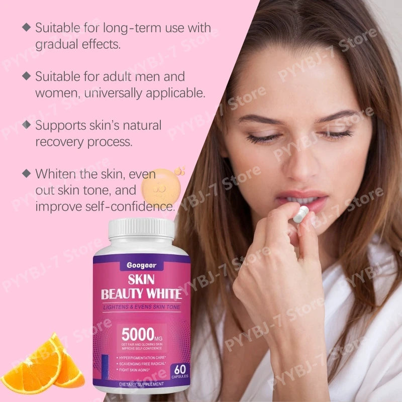 Vitamin C Skin Beauty Capsules for Adults, Daily Wellness, Radiance and Healthy-Looking Skin Support, 60 Count, Easy-to-Take
