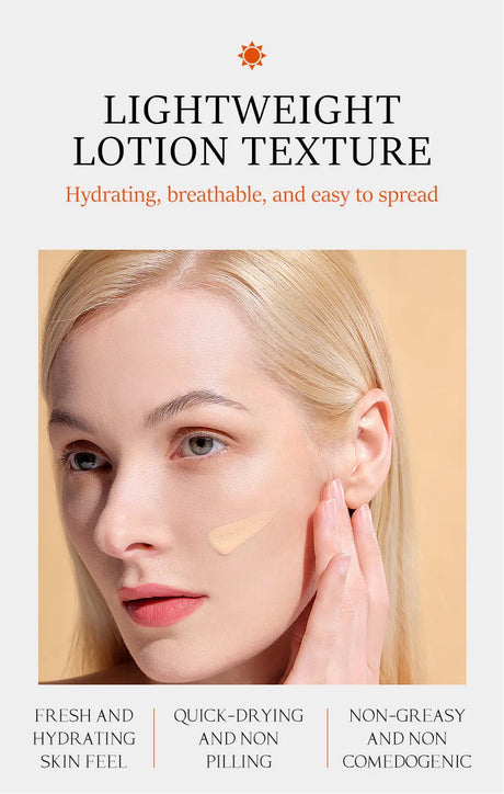 Sunscreen Lotion SPF 60+++ Long-Lasting Sun Protection Lightweight and Non-Greasy Sun Block Prevent Sunburn Face Body Skin Care