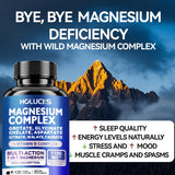 Magnesium Complex Capsules, Support Energy, Bone Strength, Restful Deep Sleep, Brain Health & Anxiety Relief