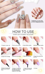 LIMEGIRL Gel Nail Polish Kit UV Soaking Gel Primer Polish Manicure Kit with UV LED Lamp Dryer Semi-Permanent Gel Varnish Kit