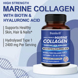 Marine Collagen 2400 Mg | Contains Hyaluronic Acid, Vitamin C and Biotin | High Strength Collagen Supplement for Men and Women