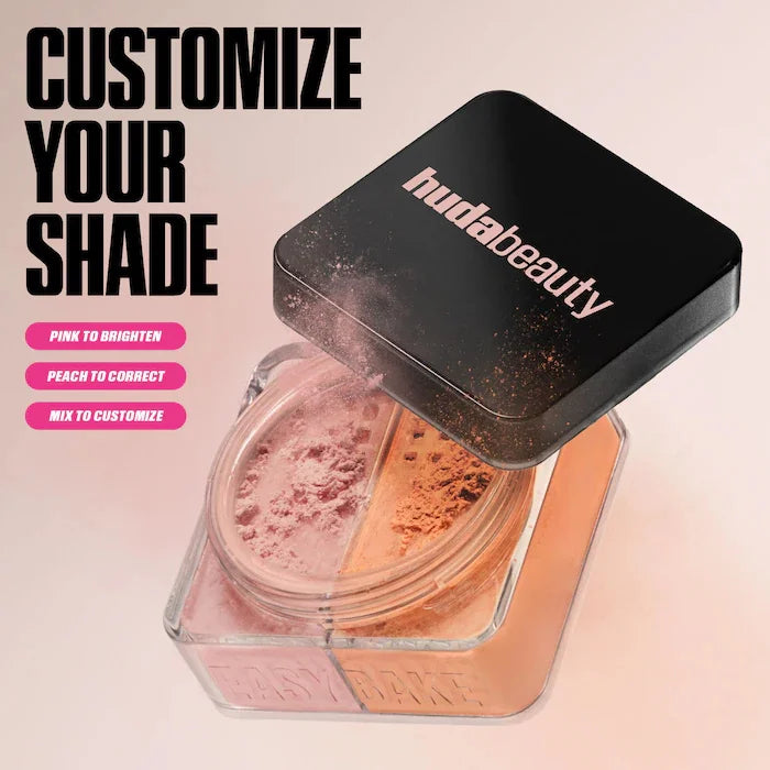 2 Colors Easy Bake Loose Powder Brightening Correcting Duo LongLasting Oil Control Natural Face Waterproof BrighTening Makeup