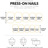 24pcs Upgrade Your Look With White Gradient Almond False Nails 1pc Nail File & 1Nail Glue Sticker Kit Nails