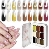 LIMEGIRL 9 Color Gradient Painting Gel Nail Art Design DIY Solid Gel Nail Polish Quickly Carved Petal Nail Painting Gel