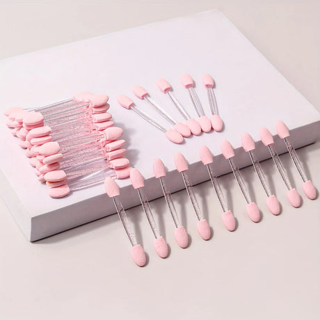 50Pcs Eye Disposable Eye Shadow Stick Double-Head Double-Sided Eye Makeup Applicator Short Sponge Eye Shadow Applicator