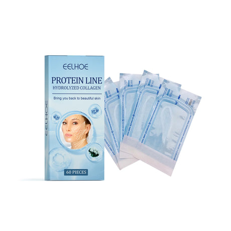 60Pcs Gold Protein Line Fade Wrinkle Firming Facial No Needle Absorbable Smoothing Hydrolyzed Collagen Thread Serum