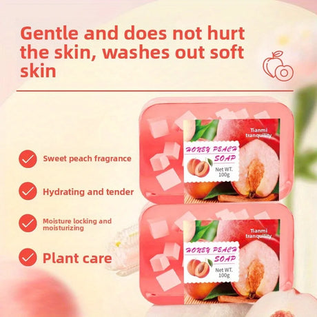 Peach Jelly Soap, 3-in-1 Cleansing and Bath Soap, Deeply Cleanses and Baths the Whole Body, Suitable for All Skin Types,