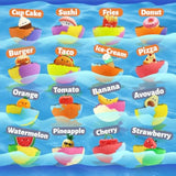 Zippytots Bath Bombs with Food Toys Inside, 16 Pack Colorful Surprise Bath Fizzies Set, Organic Fizzy Bubble Bath Bombs for Gir