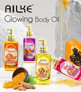AILKE Whitening Body Oil, Moisturizing, Nourishing, Glowing, Brighten, Smooth Skin, Reduce Dark Spots, For All Skin Types, 300ml