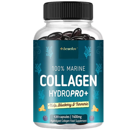 Bcuelov Marine Collagen Capsules - Helps with joint, hair, skin, nail support and overall health, firming skin