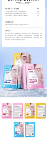 15pcs BIOAQUA Retinol Collagen Facial Masks Firming Moisturizing Nourishing Hydrating Face Mask Facial Skin Care Products