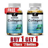 Marine Collagen Complex Capsules, Hydrolyzed Peptides for Skin Elasticity, Hair, Nails, Joint & & Bones Health, Glowing Beauty