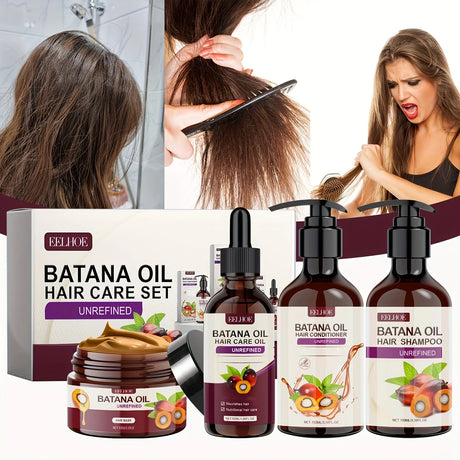 Batana Oil Hair Care Set - Shampoo, Conditioner, Hair Mask and Scalp Oil for All Hair Types